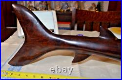 Vtg Mid Century HUGE 30 Hand made SHARK TEAK/Iron Wood Sculpture- Heavy