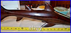 Vtg Mid Century HUGE 30 Hand made SHARK TEAK/Iron Wood Sculpture- Heavy