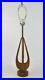 Vtg Mid Century MCM 35 Teak Walnut Wood Brass Tulip Teardrop Sculptural Lamp