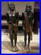 Vtg Pair of Solid Carved Wood African Couple Statue Sculpture 36'' PLEASE READ