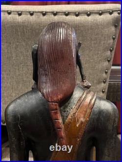 Vtg Pair of Solid Carved Wood African Couple Statue Sculpture 36'' PLEASE READ