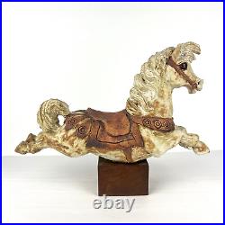 Vtg Pottery Horse Carousel California Artist Mary Fortna Mid Century Sculpture