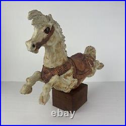 Vtg Pottery Horse Carousel California Artist Mary Fortna Mid Century Sculpture