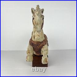 Vtg Pottery Horse Carousel California Artist Mary Fortna Mid Century Sculpture