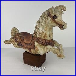 Vtg Pottery Horse Carousel California Artist Mary Fortna Mid Century Sculpture