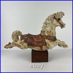 Vtg Pottery Horse Carousel California Artist Mary Fortna Mid Century Sculpture