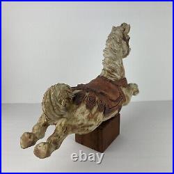 Vtg Pottery Horse Carousel California Artist Mary Fortna Mid Century Sculpture