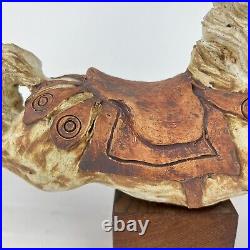 Vtg Pottery Horse Carousel California Artist Mary Fortna Mid Century Sculpture