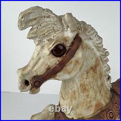 Vtg Pottery Horse Carousel California Artist Mary Fortna Mid Century Sculpture