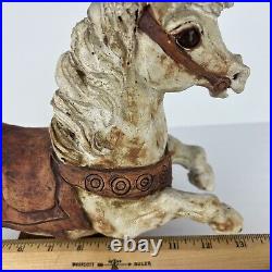 Vtg Pottery Horse Carousel California Artist Mary Fortna Mid Century Sculpture