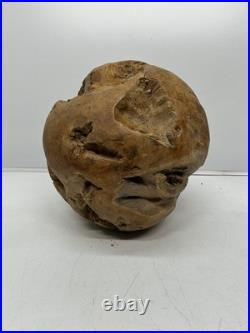 Vtg Root Ball Burl Maybe Teak Wood Mid-Century Sphere Natural Sculpture Art 14