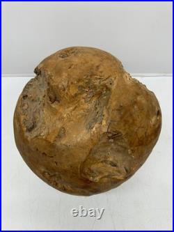 Vtg Root Ball Burl Maybe Teak Wood Mid-Century Sphere Natural Sculpture Art 14