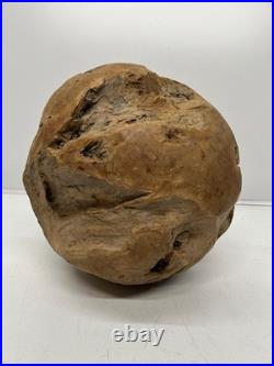 Vtg Root Ball Burl Maybe Teak Wood Mid-Century Sphere Natural Sculpture Art 14
