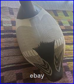 Vtg Signed Bill Streaker Drake Canvasback Duck Glass Eyes Decoy North 1996