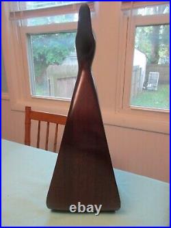 Vtg. Signed Paul Lamontagne Solid Mahogany Wood Bird Art Sculpture 18 1/4