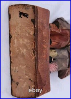 Vtg Sweden Carved Wood Sculpture Artist Carl Johan Trygg Hobo Best Buddies 8.5