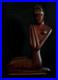 Vtg Wood & Brass Nude African Woman Sculpture Werkstatte Hagenauer Manner 1950