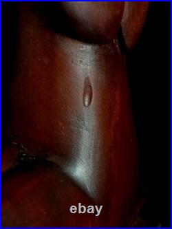 Vtg Wood & Brass Nude African Woman Sculpture Werkstatte Hagenauer Manner 1950
