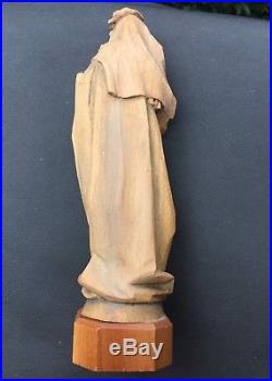 Vtg Wood Carved Madonna Virgin Mary And Child Sculpture 6.5 Tall Switzerland