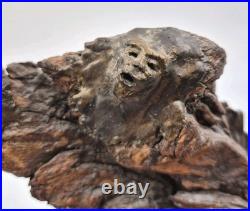 Vtg Wood Spirit Tree Bark Sculpture Handmade Natural Folk Art Hanging Wall Mount