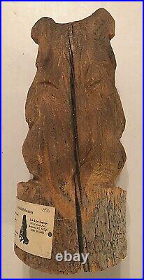 WILDLIFE REFLECTIONS 1996 Signed Chainsaw Sculpture Carved Wood Bear Vintage