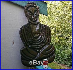 WITCO vtg california buddha statue mcm furniture wall statue art wood sculpture