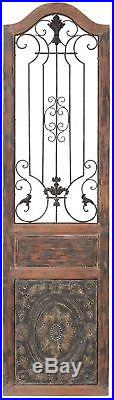 Wall Gate Art Home Decor Wood Metal Hanging Panel Rustic Vintage Antique Style