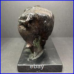 Water Buffalo Solid Wood Carving Hand Carved G. Hierholtz Vintage Sculpture 10