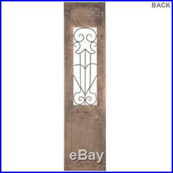 Whitewashed Scroll Door Wood Wall Decor Rustic Antique Style Wood & Metal Wall