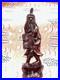 Wood Carved Asian Man Sculpture Vintage Happy