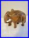 Wood Carved Brown Elephant Statue Hand Carved with Size 8 Inches Tall Vintage