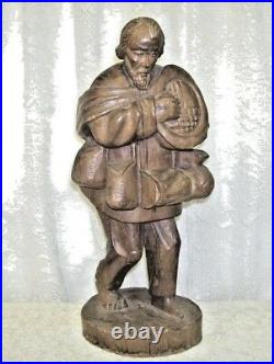Wood Carved Early America Explorer Antique Figure