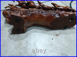 Wood Carving 8 Horses