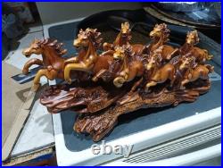 Wood Carving 8 Horses