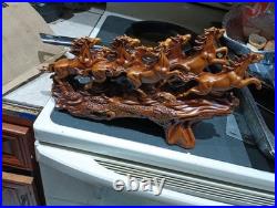 Wood Carving 8 Horses