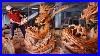 Wood Carving Lord Warrior Fighting Dragon Multiplatform Mmorpg Gran Saga Huge Sculpture Amazing