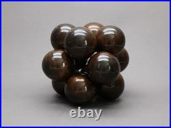 Wood Molecular Sculpture Giant Atom Brainteaser French Design 1970s Vintage