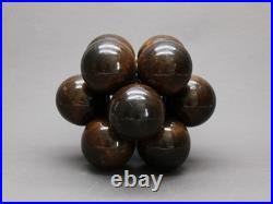 Wood Molecular Sculpture Giant Atom Brainteaser French Design 1970s Vintage
