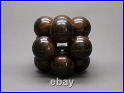 Wood Molecular Sculpture Giant Atom Brainteaser French Design 1970s Vintage