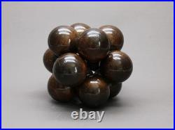 Wood Molecular Sculpture Giant Atom Brainteaser French Design 1970s Vintage
