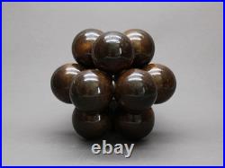 Wood Molecular Sculpture Giant Atom Brainteaser French Design 1970s Vintage