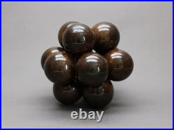 Wood Molecular Sculpture Giant Atom Brainteaser French Design 1970s Vintage