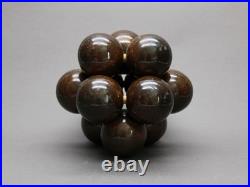 Wood Molecular Sculpture Giant Atom Brainteaser French Design 1970s Vintage