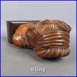 Wood Sculpture Bust Girl Vintage Italian Craft From The 1960s