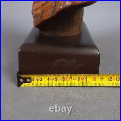 Wood Sculpture Bust Girl Vintage Italian Craft From The 1960s