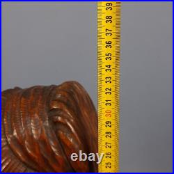 Wood Sculpture Bust Girl Vintage Italian Craft From The 1960s