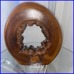Wood Sculpture Live Edge Circle Sculpture Abstract Sculpture Vintage