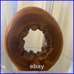 Wood Sculpture Live Edge Circle Sculpture Abstract Sculpture Vintage