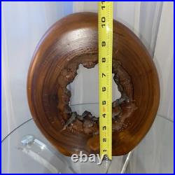 Wood Sculpture Live Edge Circle Sculpture Abstract Sculpture Vintage