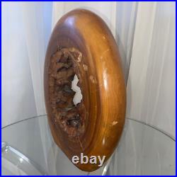 Wood Sculpture Live Edge Circle Sculpture Abstract Sculpture Vintage